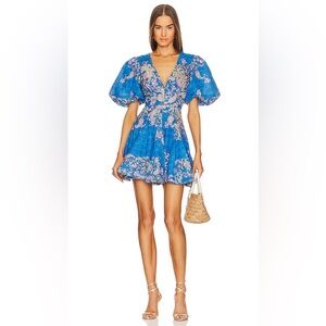 HEMANT & NANDITA Blue and Pink Mini Dress